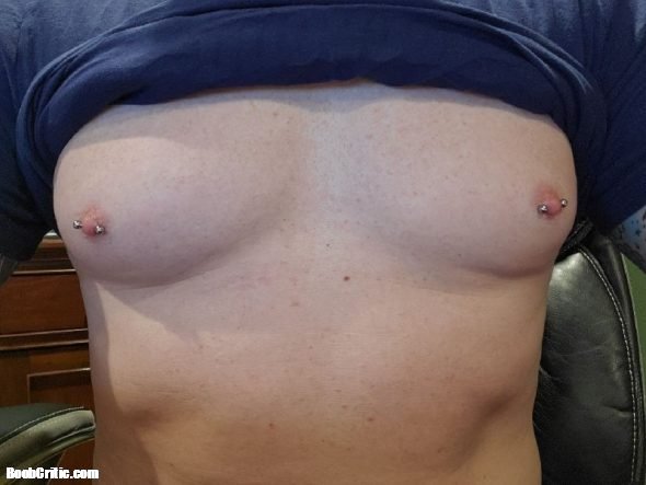 first time exposing my small breasts